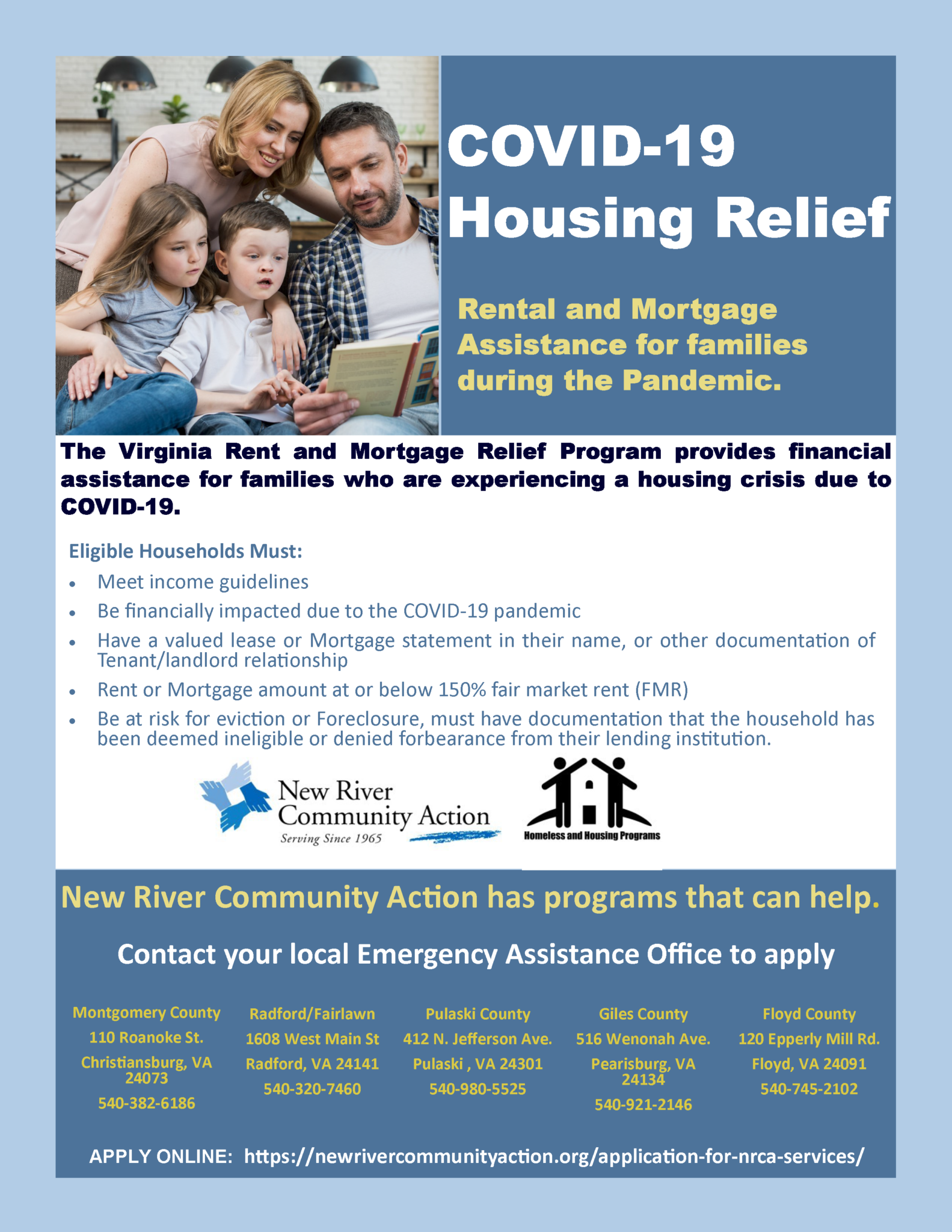 Virginia Rent and Mortgage Relief Program (RMRP) New River Community